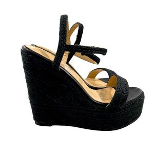 Black espadrille wedges